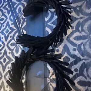 Black Fringe Wall Earrings